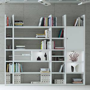 Etagère XXL Emporior lV.B Blanc - Blanc - Avec éclairage