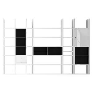 Etagère XXL Emporior V.A Blanc / Noir - Blanc brillant / Noir - Sans éclairage