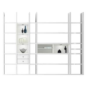 Etagère XXL Emporior VII Blanc - Blanc brillant / Blanc - Avec éclairage