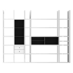 Etagère XXL Emporior VII Blanc / Noir - Blanc brillant / Noir - Sans éclairage