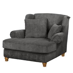 Fauteuil XXL Colares Velours côtelé - Gris