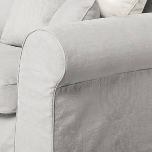 Fauteuil XXL Lindas Tissu - Gris / Blanc