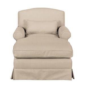 Fauteuil XXL Wollin Tissu - Cappuccino