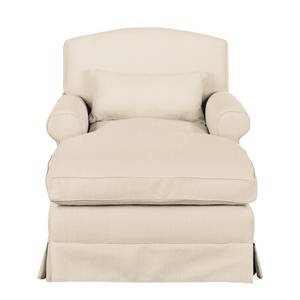 Fauteuil XXL Wollin Tissu - Crème