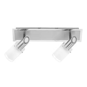 LED-Spotschiene o. Glas, 2-flg. Silber - Metall - 36 x 12 x 8 cm