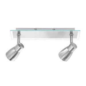 Spotschiene o. Glas, 2-flg.- Halogen Silber - Metall - 34 x 12 x 9 cm