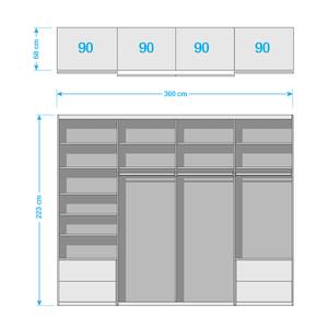 Pièces complémentaires armoire Samaya 360 cm (4 portes) - Classic - Largeur : 360 cm - Classic