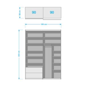 Pièces complémentaires armoire Samaya 181 cm (2 portes) - Comfort - Largeur : 181 cm - Confort