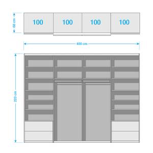 Pièces complémentaires armoire Samaya 400 cm (4 portes) - Comfort - Largeur : 400 cm - Confort