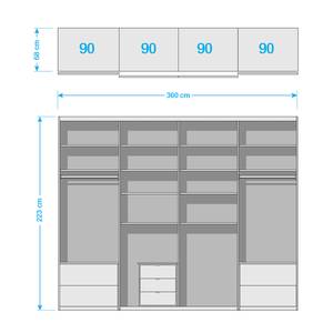 Pièces complémentaires armoire Samaya 360 cm (4 portes) - Premium - Largeur : 360 cm - Premium