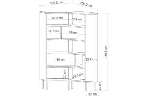 Eckregal Skandica Horn Weiß - Breite: 100 cm