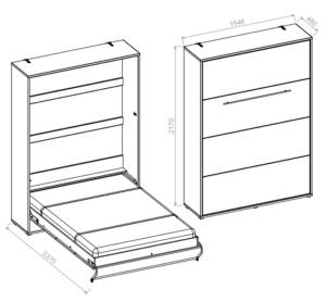 Schrankbett CONCEPT PRO 155x46-237x217 Weiß