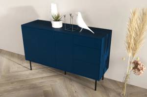 Kommode Dancan Mirka Blau - Holzwerkstoff - 130 x 78 x 40 cm