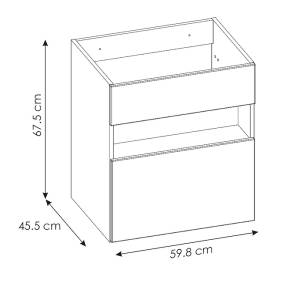 Waschtisch BAHAMA 60x46x68 Braun - Weiß - Holzwerkstoff - Kunststoff - 60 x 68 x 46 cm