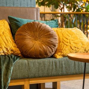 Housse de coussin Ada Jaune - Textile - 60 x 40 x 60 cm