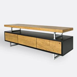 Fernsehrschrank Eichenholz NESCA II Braun - Massivholz - Holzart/Dekor - 135 x 45 x 40 cm