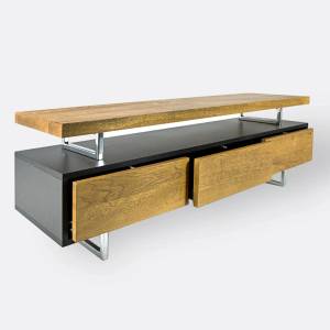 Fernsehrschrank Eichenholz NESCA II Braun - Massivholz - Holzart/Dekor - 135 x 45 x 40 cm