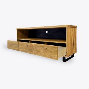 TV-Schrank im Loft-Stil DELIO I Braun - Massivholz - Holzart/Dekor - 170 x 75 x 45 cm