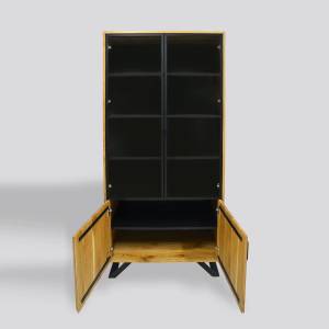 Eichen Vitrine fur Wohnzimmer JORGEN Braun - Massivholz - Holzart/Dekor - 100 x 200 x 45 cm