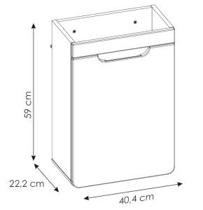 Waschtisch ARUBA COSMOS 40x22x59 Beige - Schwarz - Holzwerkstoff - Kunststoff - 40 x 59 x 22 cm