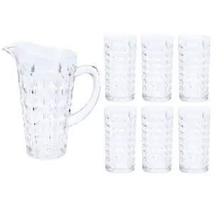 Gläser und Kanne, Set aus Glas