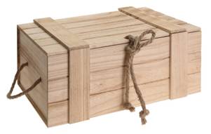 Holzkiste mit Deckel geflammt