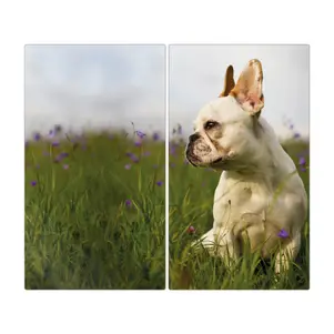Herdabdeckplatten Franz. Bulldogge 2-tlg