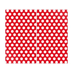 Herdabdeckplatten Punkte Rot 2-teilig
