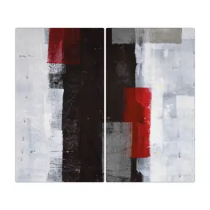 Herdabdeckplatten Abstrakt Rot 2-teilig