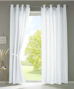 2er Set Vorhänge Ösen Microsatin Uni