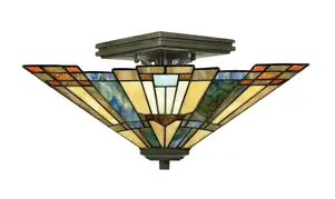 LED Tiffany Stil Deckenleuchte, Ø35,6cm