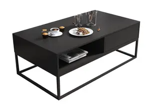 Couchtisch Danlay Schwarz mit Gestell