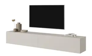 BISIRA - TV-Möbel 200 cm beige / grau
