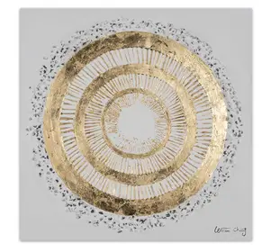 Acrylbild handgemalt White golden Halo