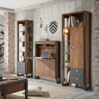 Open kast Marton V Stirling eikenhouten look/antracietkleurig
