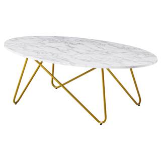 Tavolino da salotto Mirow MDF / Ferro - Bianco / Oro
