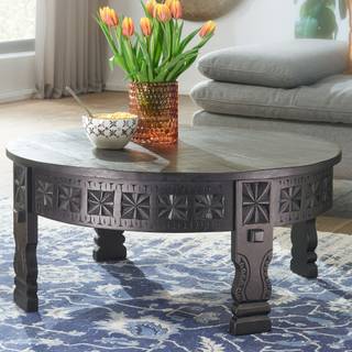 Tavolino da salotto Waren Legno massello di mango - Nero - 80 x 80 cm