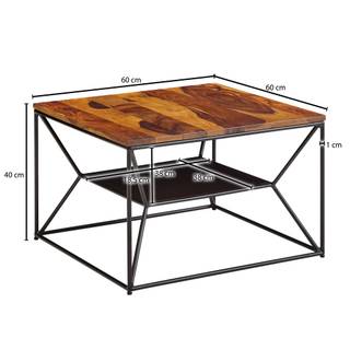 Tavolino da salotto Lindholz Struttura: ferro verniciato a polvere / - Marrone scuro / Nero
