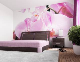 papier peint panoramique fleurs rose