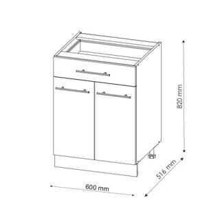 Unterschrank Fame 60cm Weiß