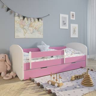 Kinderbett Henny mit Schublade Kinderbett Henny mit Schublade und Matratze - Pink - 80 x 180 cm