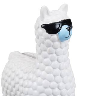 1 x Lama Spardose mit Sonnenbrille weiß 1 x Lama Spardose mit Sonnenbrille weiß - Weiß - Schwarz - Hellblau