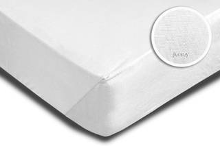 Spannbettlaken Jersey weiß 140 x 200 cm Bettlaken Baumwolle Jersey mit Rundumgummi 140x200 cm bis 160x200 cm
