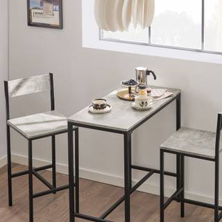 Bartisch + 2 x Barstühle OGT03-HG Grau