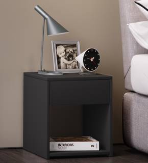 Beistelltisch Sledo Hochglanz Schwarz - Schwarz - Höhe: 40 cm