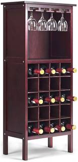 Weinschrank für 20 Flaschen Rot - Holzwerkstoff - 25 x 96 x 42 cm