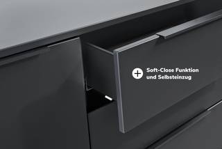Sideboard Kommode modernes Highboard Schwarz - Holzwerkstoff - 190 x 87 x 49 cm
