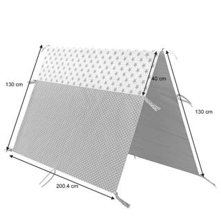Überwurf für Tipi Bett 200x90cm Grau - Textil - 200 x 260 x 260 cm