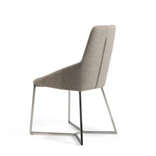 Chaise en tissu et pieds en acier chromé Beige - Textile - 50 x 91 x 61 cm