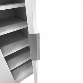 Multifunktions-Kleiderschrank mit zwei Weiß - Holzwerkstoff - 36 x 108 x 55 cm